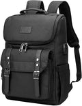 Vintage Backpack Travel Laptop Backpack with usb Charging Port for Women & Men College Backpack Fits 15.6 Inch Laptop Black